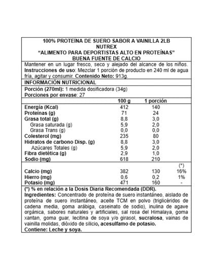Nutrex 100% Whey Protein Vanilla – 2 lbs