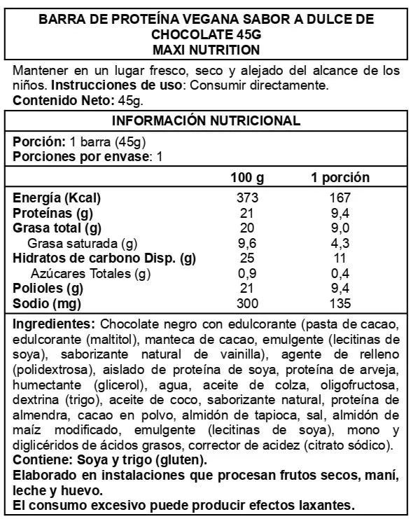 Barritas de proteina Vegan Protein Bar Creamy Core 12 Unid Choco Fudge - Maxi Nutrition