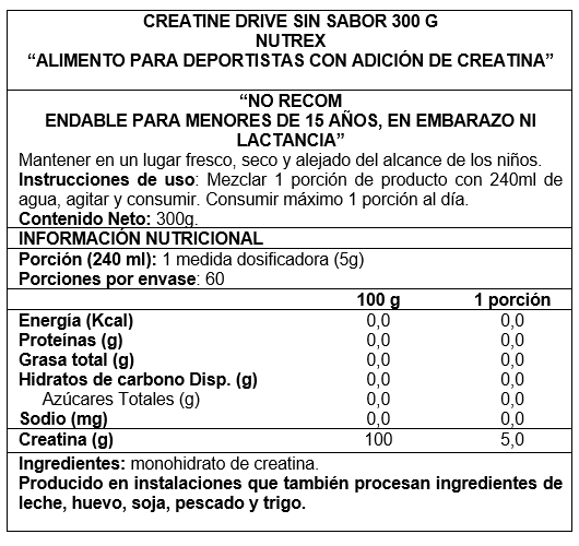 Creatina Drive 300 gr - Nutrex
