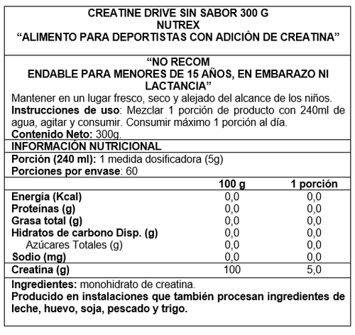 Creatina Drive 300 gr - Nutrex