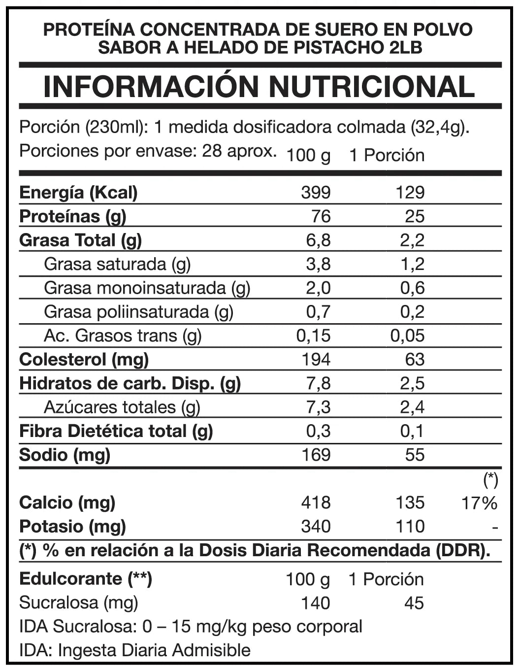 Proteína Tasty Protein 100% Whey 2lbs - Foodtech Pistachio Ice Cream