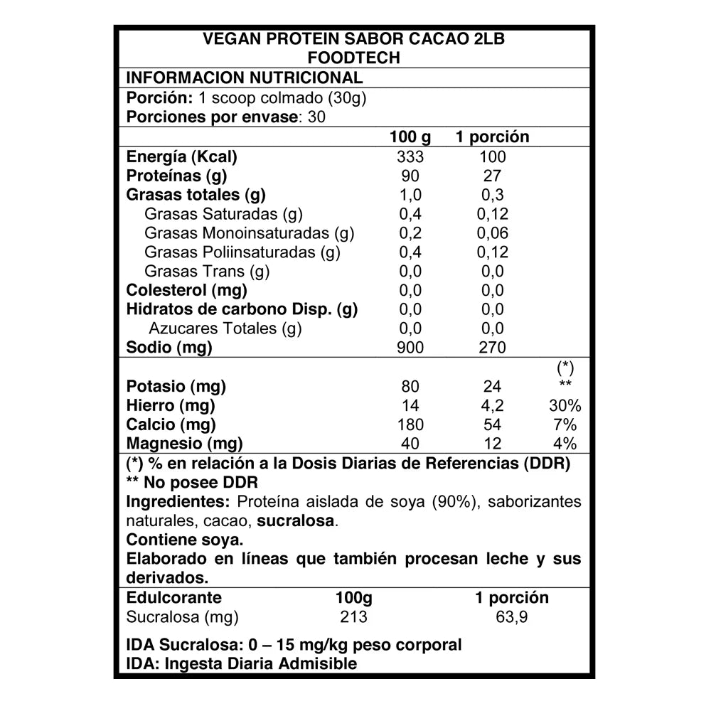 Proteína Vegan Protein 2LB - Foodtech Vainilla Ice Cream